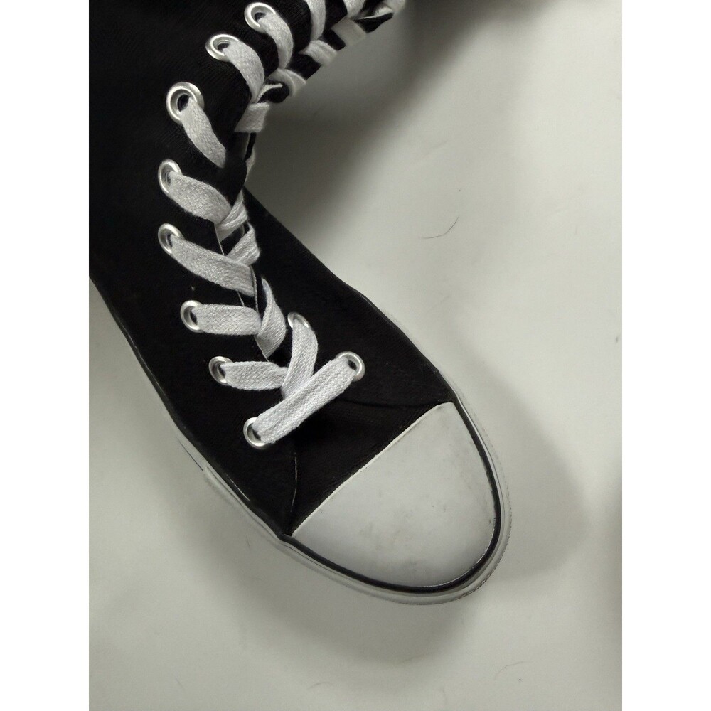 Women's Airwalk Knee High Black Canvas Lace Up Full Zip Shoes Sneakers Size 8 - Picture 4 of 8